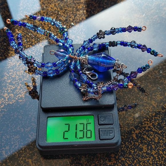Blue Beaded Spider Pendant - Picture 6 of 9